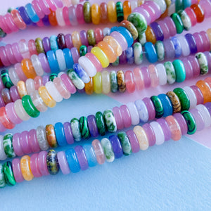 6mm Multi Stone Candy Rondelle Disc Strand