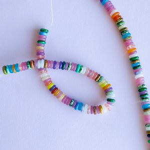 6mm Multi Stone Candy Rondelle Disc Strand