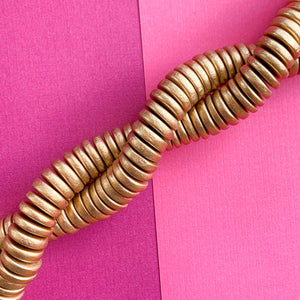 15mm Gold Wood Rondelle Strand - Beads, Inc.