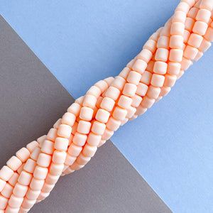 6mm Peach Polymer Clay Barrel Strand