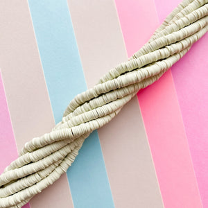 6mm Light Sage Green Polymer Clay Heishi Strand