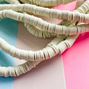 6mm Light Sage Green Polymer Clay Heishi Strand