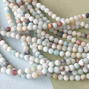 4mm Matte Amazonite Rounds Strand