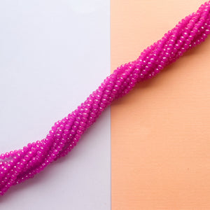 4mm Opaque Magenta Coated Faceted Chinese Crystal Rondelle Strand