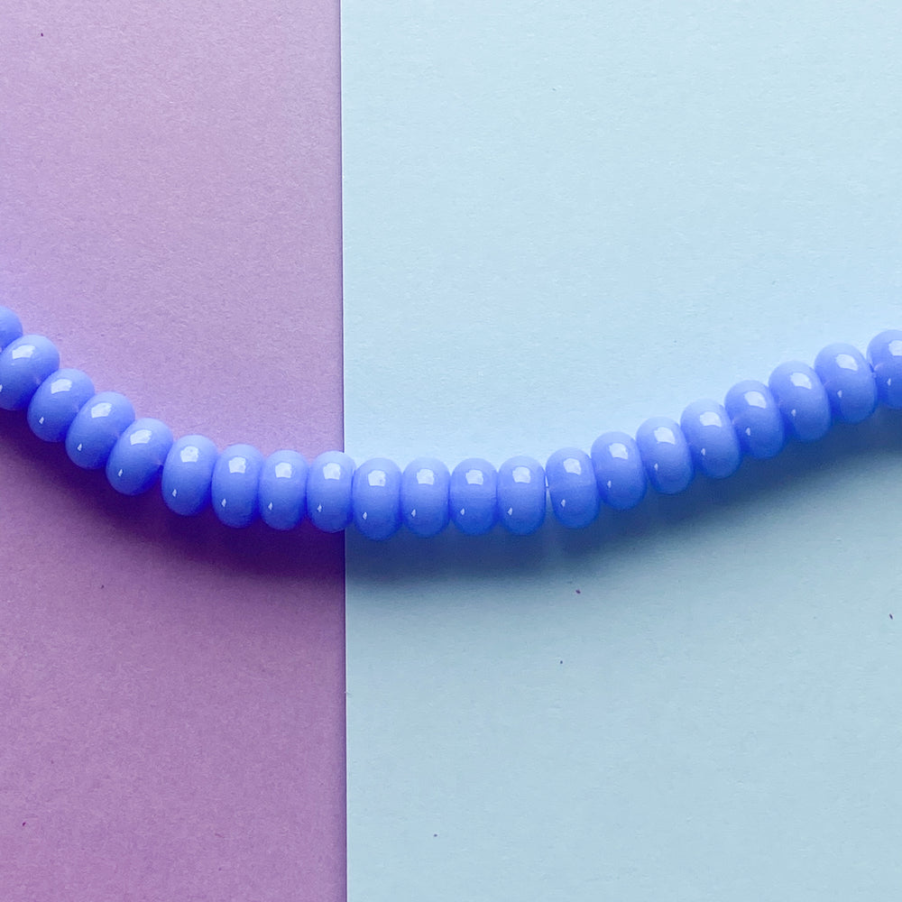 8mm Periwinkle Glass Rondelle Strand