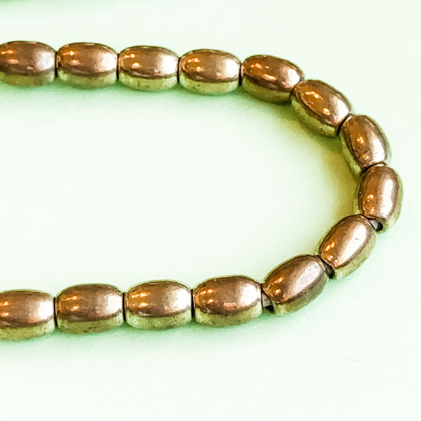 5mm Gold Oval Rice Brass Strand