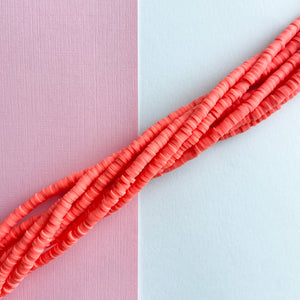 4mm Cayenne Polymer Clay Heishi Strand