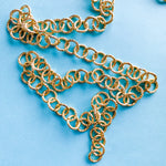 12mm Shiny Gold Plated Laser Cut Aluminum Circle Chain