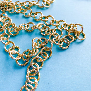 12mm Shiny Gold Plated Laser Cut Aluminum Circle Chain