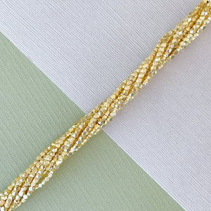 2mm Gold Faceted Nugget Strand