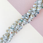 8mm Mirror Stripe Matte Stardust Crystal Rounds Strand