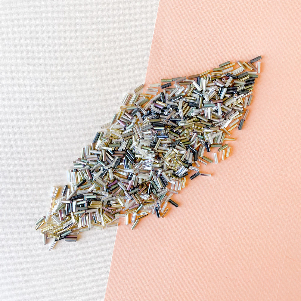 2mm Chrome Bugle Seed Bead Pack