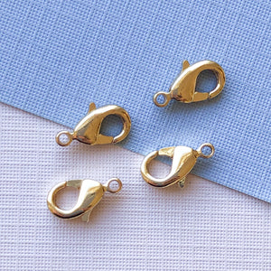 12mm Shiny Gold Lobster Claw Clasp - Pack of 4 - Christine White Style