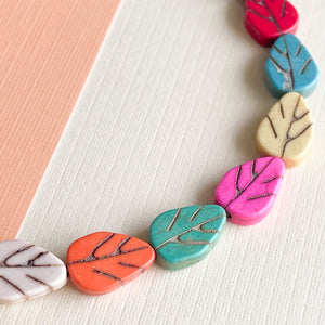 12mm Multicolor Magnesite Leaf Strand