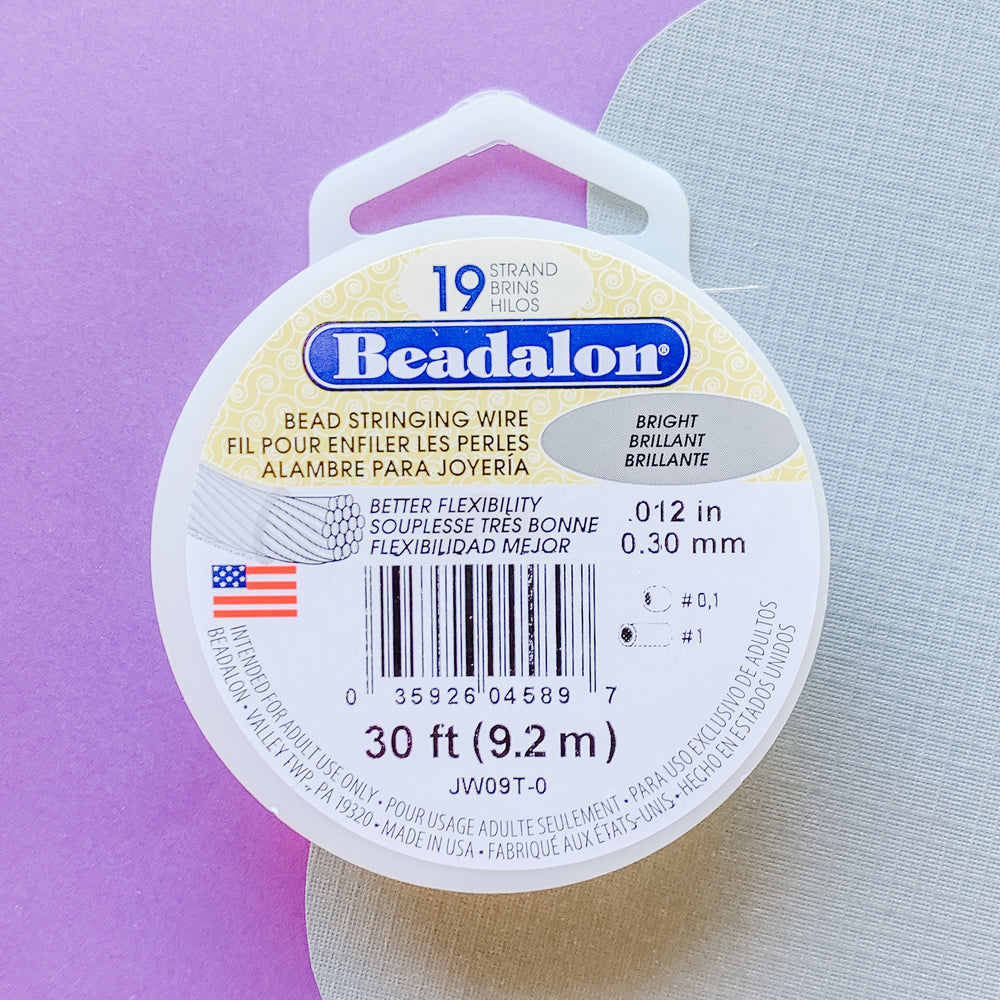 .012 Bright Beadalon Stringing Wire - 30ft