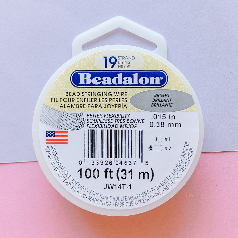 .015 Bright Beadalon Stringing Wire - 100ft