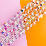 13mm Clear AB Faceted Chinese Crystal Round Disco Ball Strand