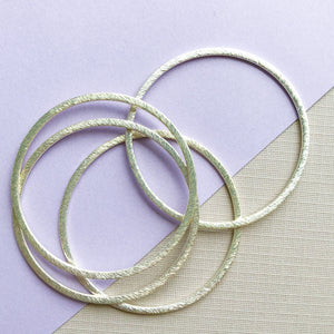 Brushed Silver Circle - 4 Pack - Christine White Style