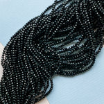 3mm Black Faceted Chinese Crystal Strand - Christine White Style