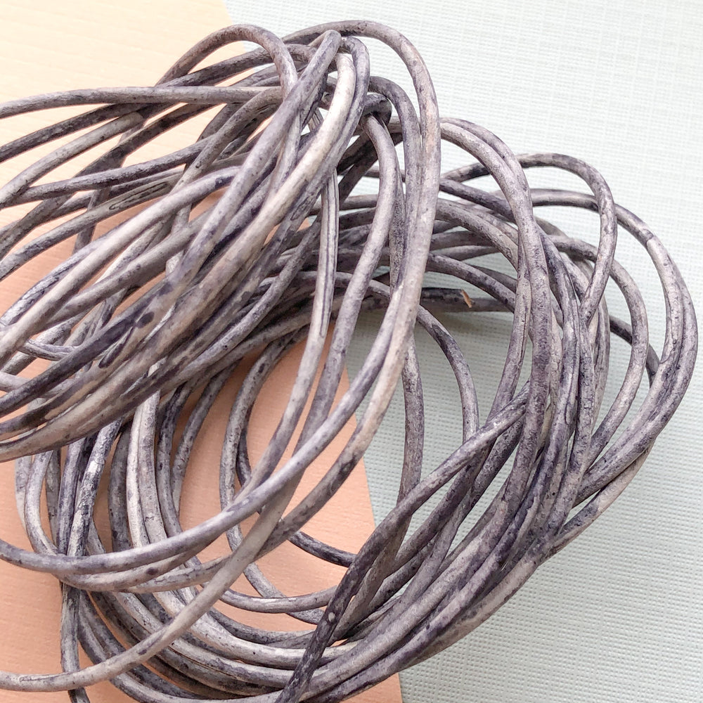 1.5mm Denim Round Leather Cord - 6'