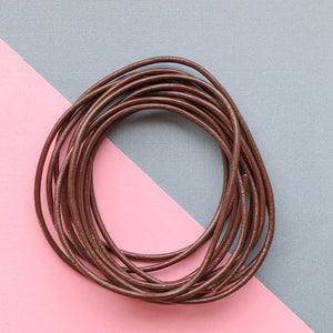 1.5mm Espresso Round Leather Cord - 15'