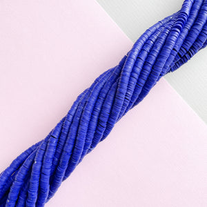 6mm Indigo Polymer Clay Heishi Strand