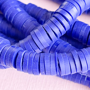 6mm Indigo Polymer Clay Heishi Strand