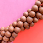 10mm Brown Wood Round Strand