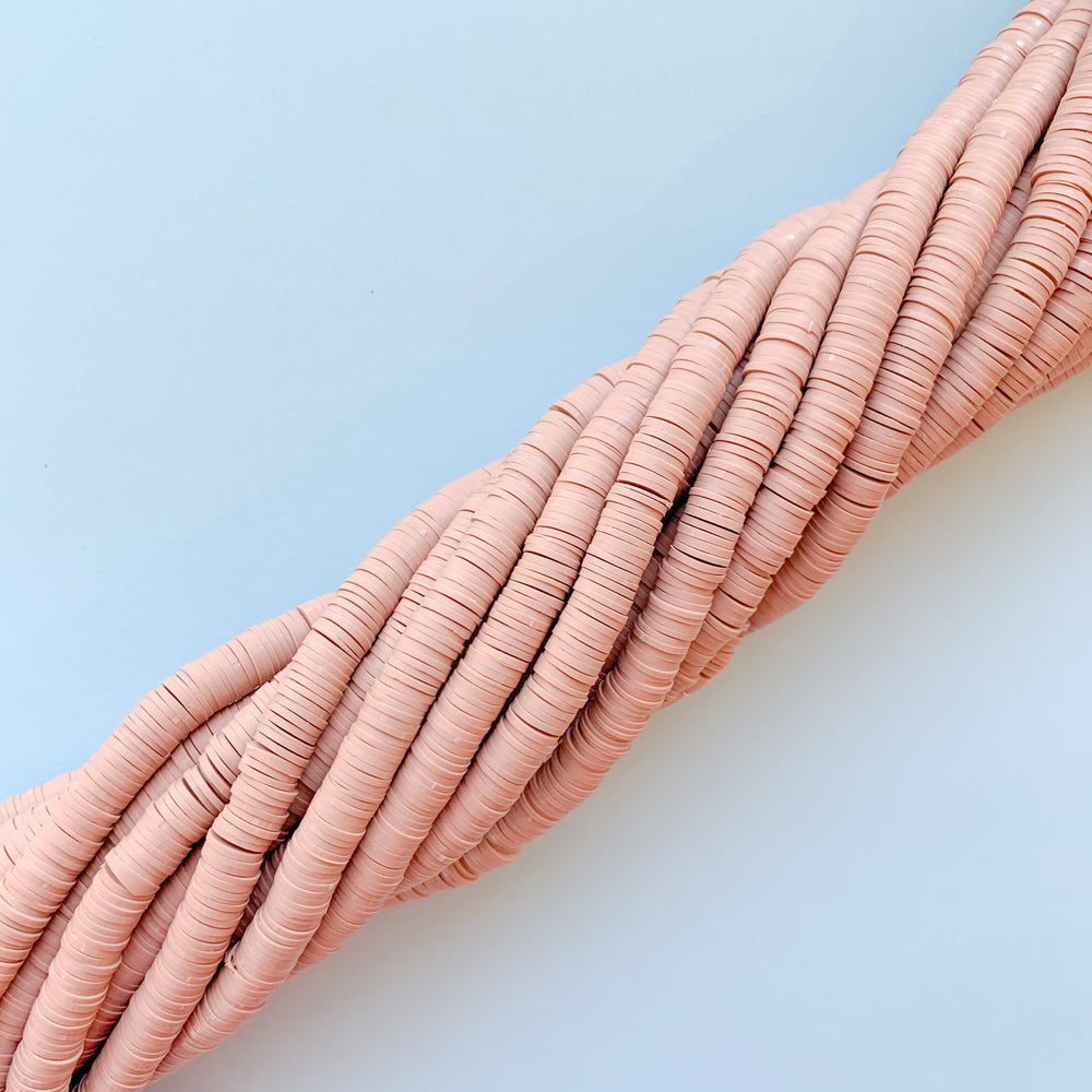 8mm Mocha Polymer Clay Heishi Strand