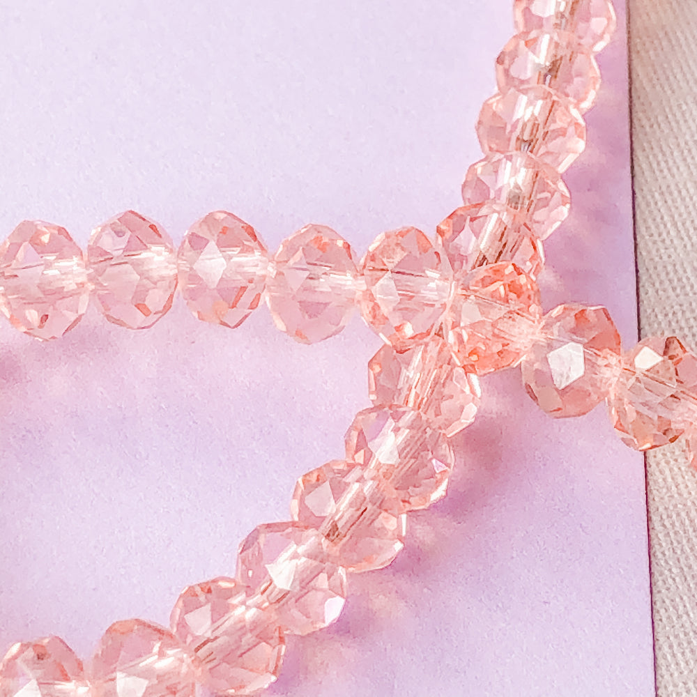 6mm Rose Faceted Chinese Crystal Rondelle Strand