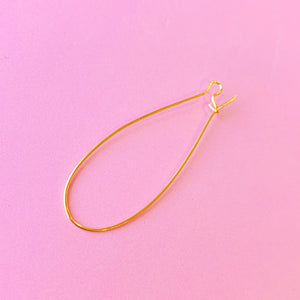 48mm Gold Kidney Ear Wire - 4 Pack