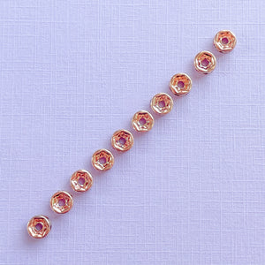 6mm Czech Crystal Rose Gold Rondelle - 10 Pack - Christine White Style