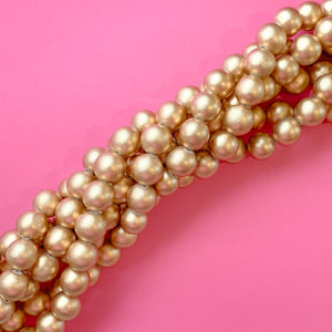 16mm Gold Wood Rounds Strand - Christine White Style