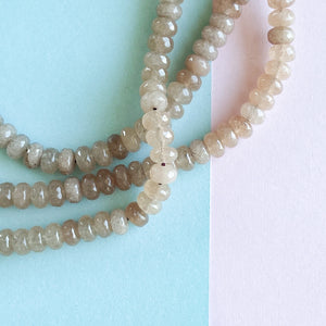 8mm Light Fig Dyed Jade Faceted Rondelle Strand