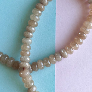 8mm Light Fig Dyed Jade Faceted Rondelle Strand