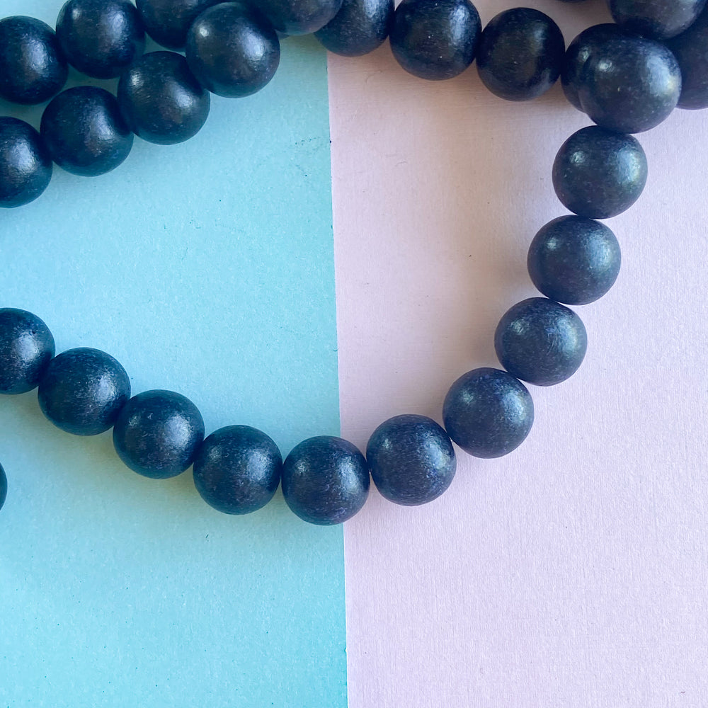 16mm Midnight Wood Rounds Strand