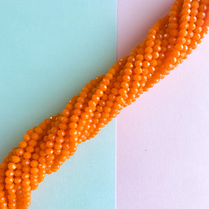 6mm Papaya Faceted Chinese Crystal Strand