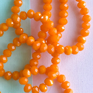 6mm Papaya Faceted Chinese Crystal Strand