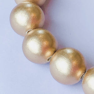 20mm Gold Wood Rounds Strand - Christine White Style