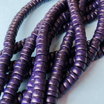 8mm Navy Wood Rondelle Strand - Christine White Style