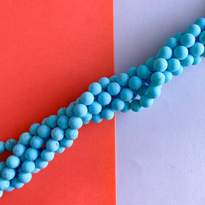 10mm Matte Turquoise Howlite Round Strand