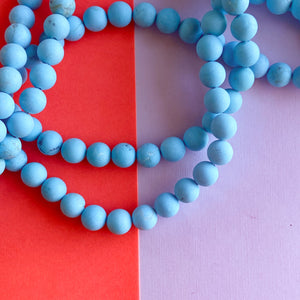 10mm Matte Turquoise Howlite Round Strand