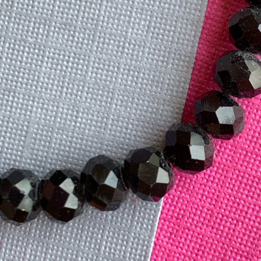 6mm Jet Black Chinese Crystal Rondelle Strand - Beads, Inc.