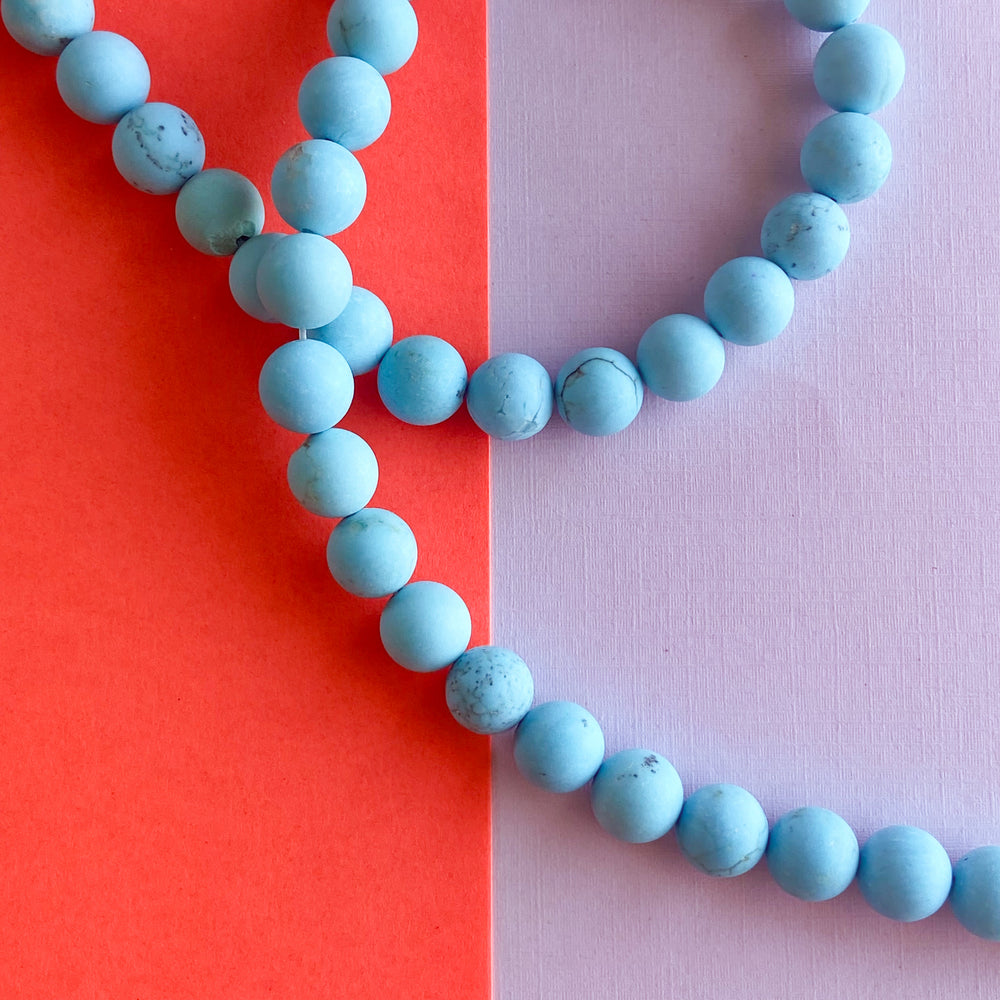 10mm Matte Turquoise Howlite Round Strand