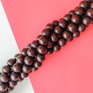 10mm Espresso Wood Rounds Strand - Christine White Style