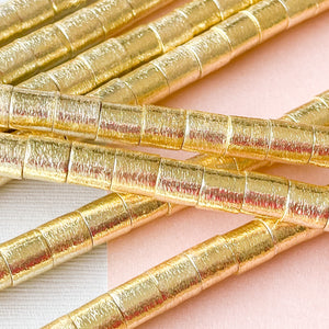 8mm Brushed Gold Short Barrel Strand