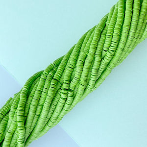 4mm Basil Polymer Clay Heishi Strand