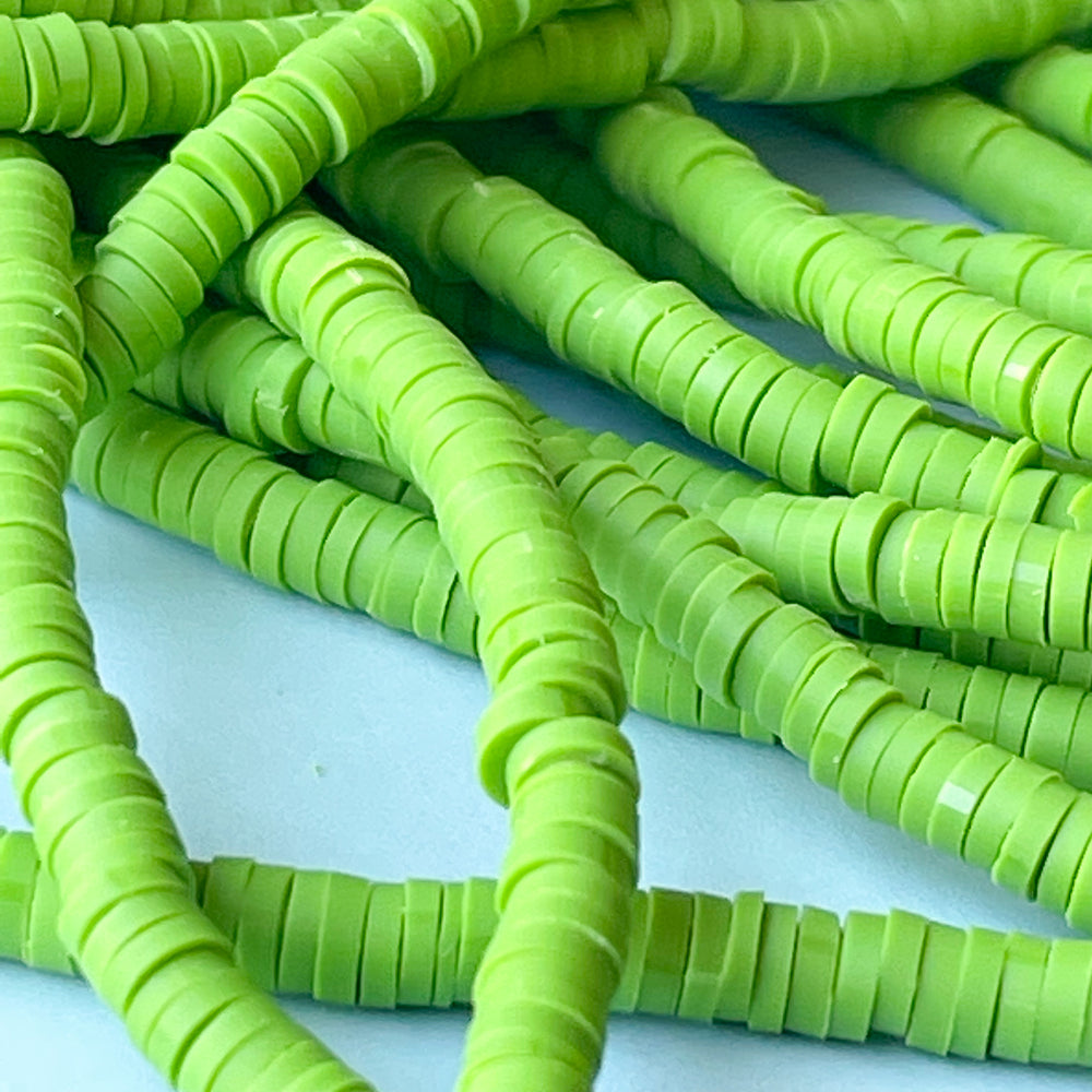 4mm Basil Polymer Clay Heishi Strand