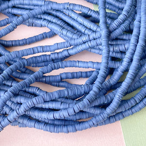 4mm Navy Blue Polymer Clay Heshi Strand