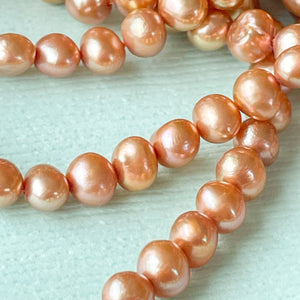 4mm Caramel Freshwater Pearl Rounds Strand